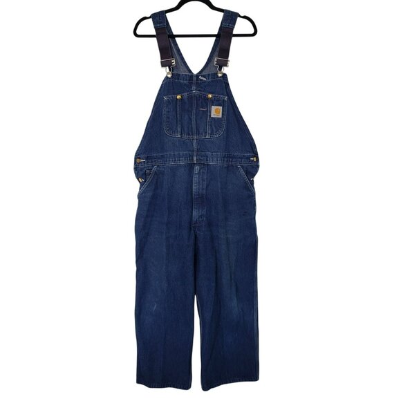 Carhartt 42 x 30 Blue Denim Overalls